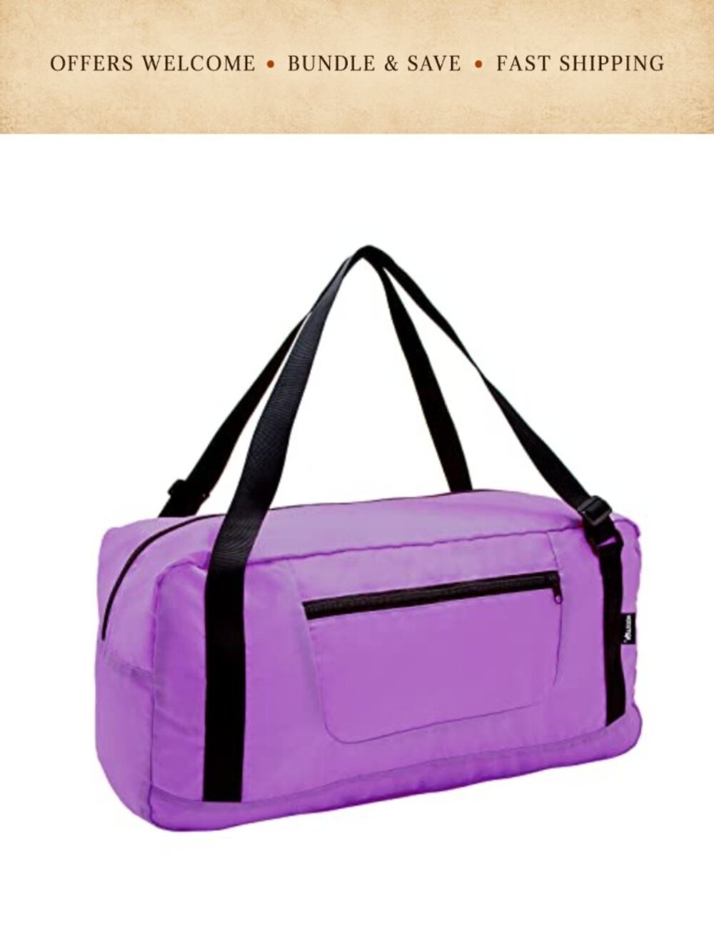 Foldable Travel Duffel Bag Lightweight RipStop 60L Gym Luggage